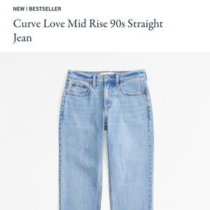 A&F Curve Love Mid Rise 90s Straight Jean 29/8 Short